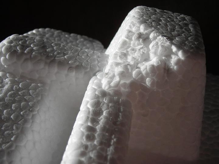 Expanded polystyrene close-up